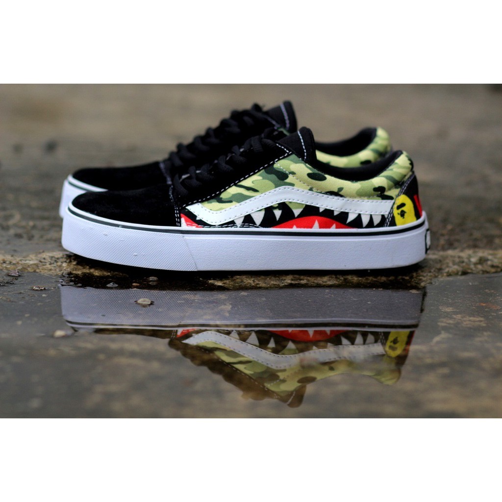 SEPATU VANS BAPE SHARK OLDSCHOOL HYPEBEAST VANS ERA SK8 OLD SCHOOL PREMIUM