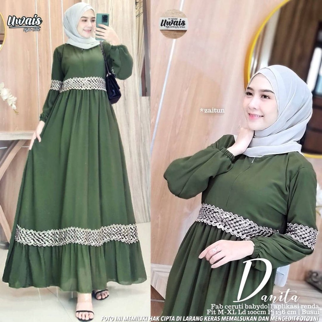 Baju Pesta Wanita Muslim Gamis Busui Jumbo Danita Maxy Fashion Wanita Kekinian Outfit Kondangan Terbaru Dress Remaja