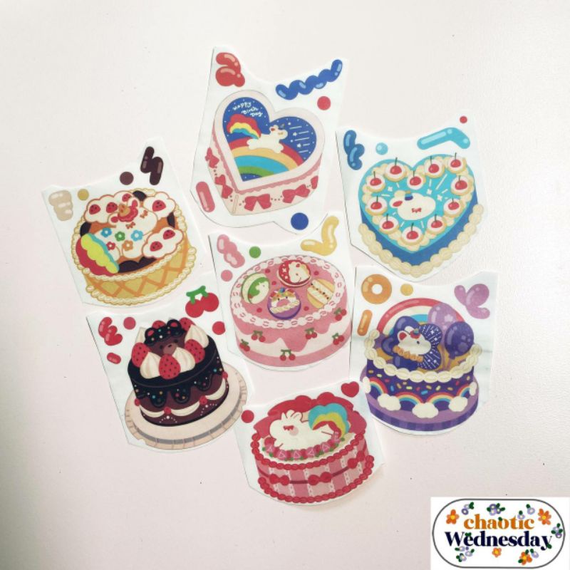 

Cute cake washi tape sticker (share per 1pc cake)