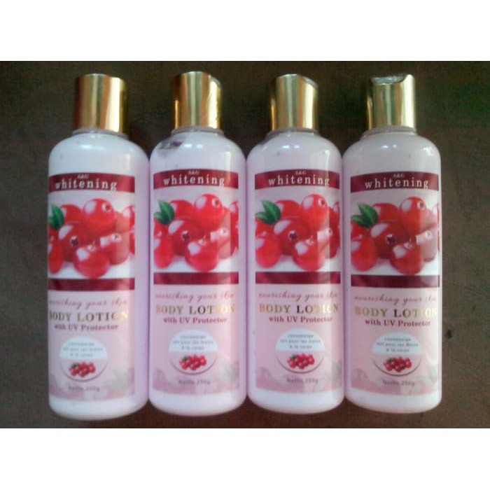 A&G CRANBERRY WHITENING BODY LOTION +UV PROTECTION+ COLLAGEN+VIT E & C