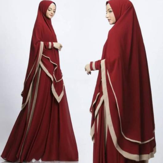 Kirim Sekarang LWMYR Claurita Butik Gamis Jumbo Polos LD 120 Gamis Syari Mewah Gamis Dewasa Set Keru