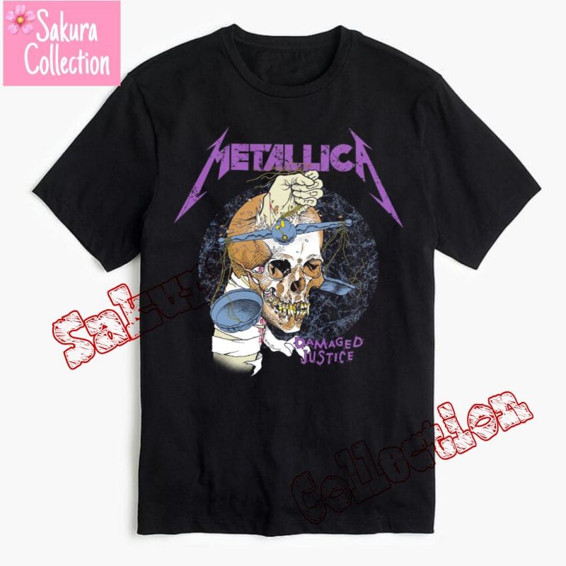 Kaos Distro Tshirt hitam BAND METALLICA punk rock metal vintage dewasa anak pria wanita