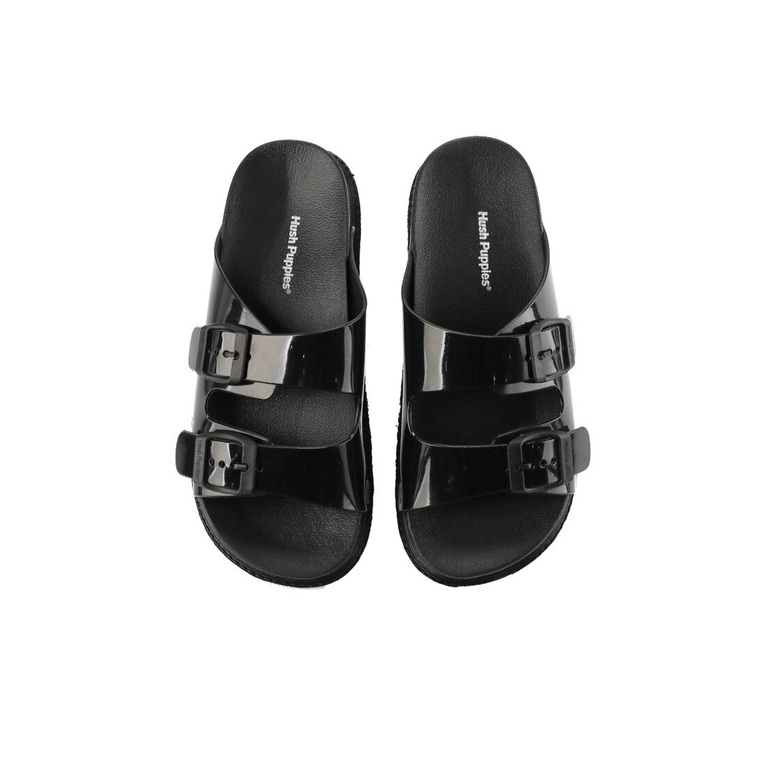 SANDAL SLIDE WANITA HUSH PUPPIES ORIGINAL CASUAL BRANDED BLACK HW23