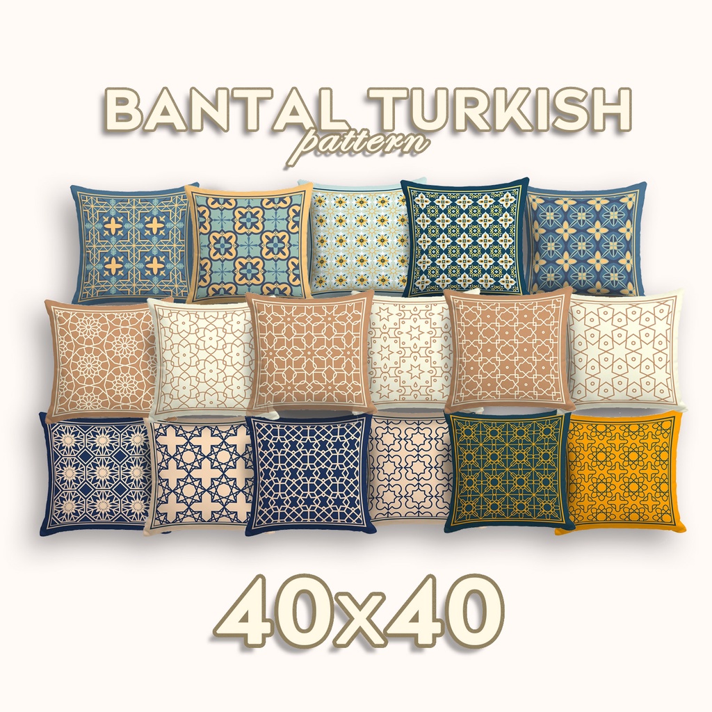 Bantal Sofa Print 40x40 cm Motif Turkish Turkey Pattern Abstrak Ramadan Maroko Timur Tengah - Pusat Kado Murah