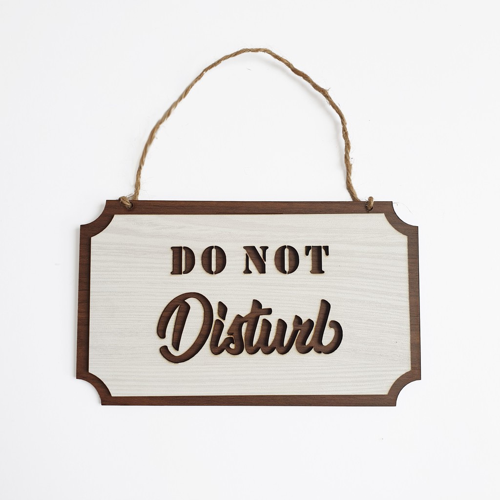 Gantungan Sign Pintu Kamar - DO NOT DISTURB (Kotak) - Signage Kayu