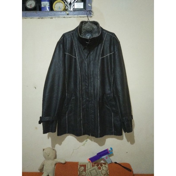 thrift jaket leather jacket by uprenoma jaket semi kulit casual pria wanita up Renoma