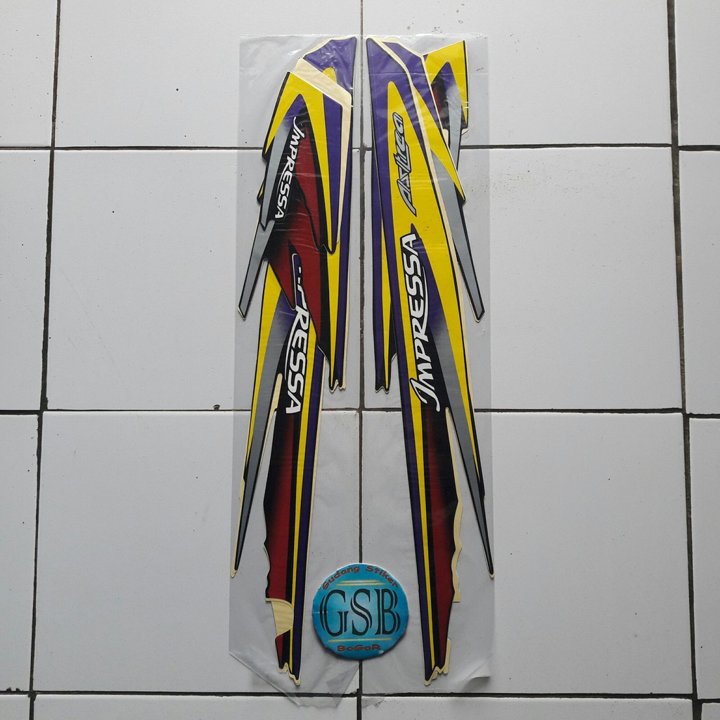 Striping Stiker Motor Honda Astrea Impressa 2001 Merah Shopee