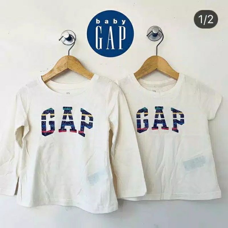 Baby GAP White Logo Shirt (Kaos Bayi Anak Perempuan Putih Logo GAP)