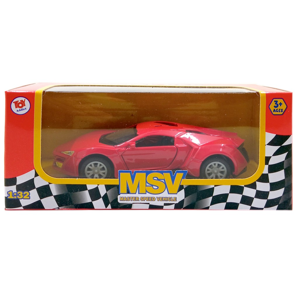 Toy Addict Lykan Hypersp0rt Sport Car Merah Diecast Mainan Mobil Balap