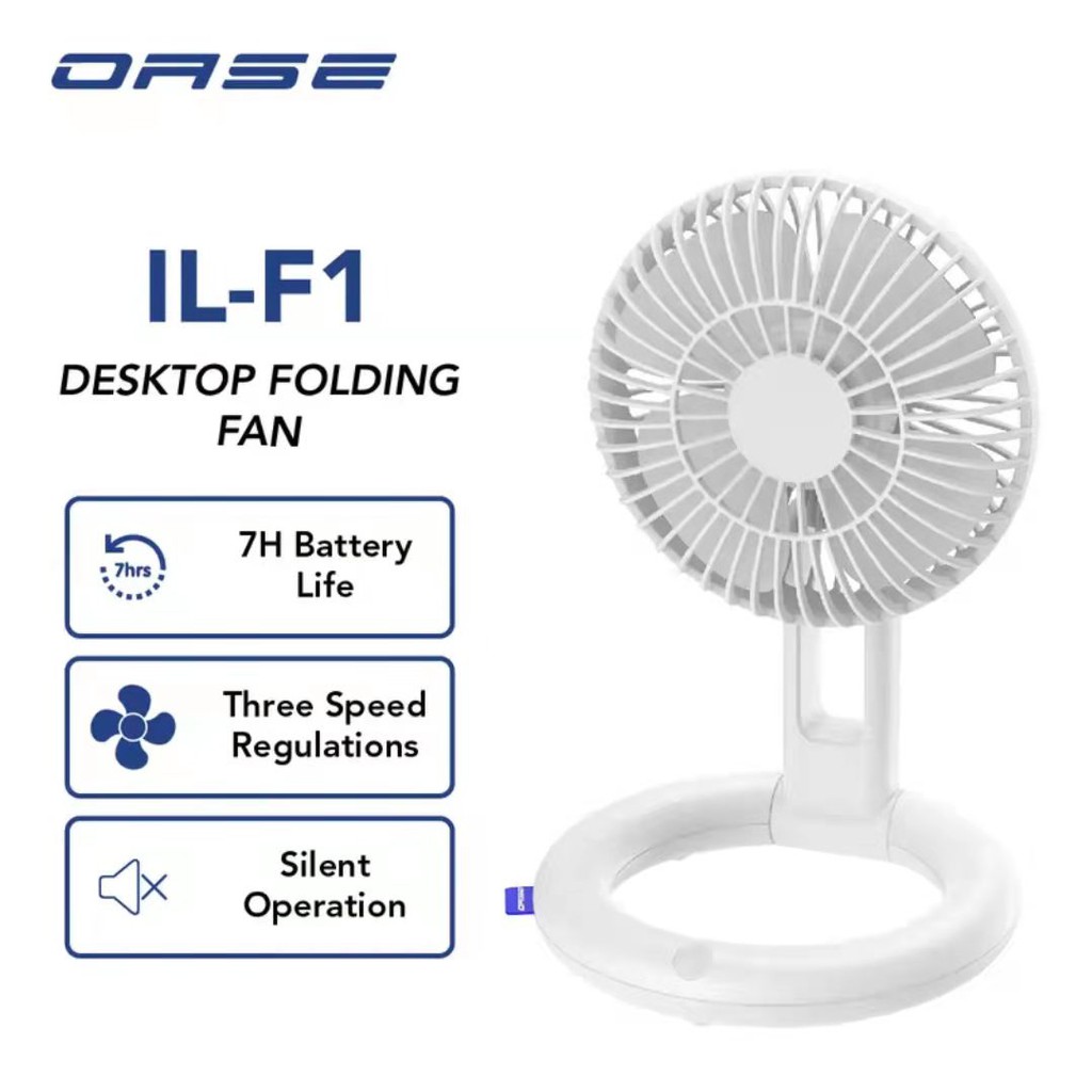 Oase Kipas Mini Portable IL-F1 Baterai 1800mAh 3 Speed Level Garansi Resmi 1 Tahun IL F1/ ILF1