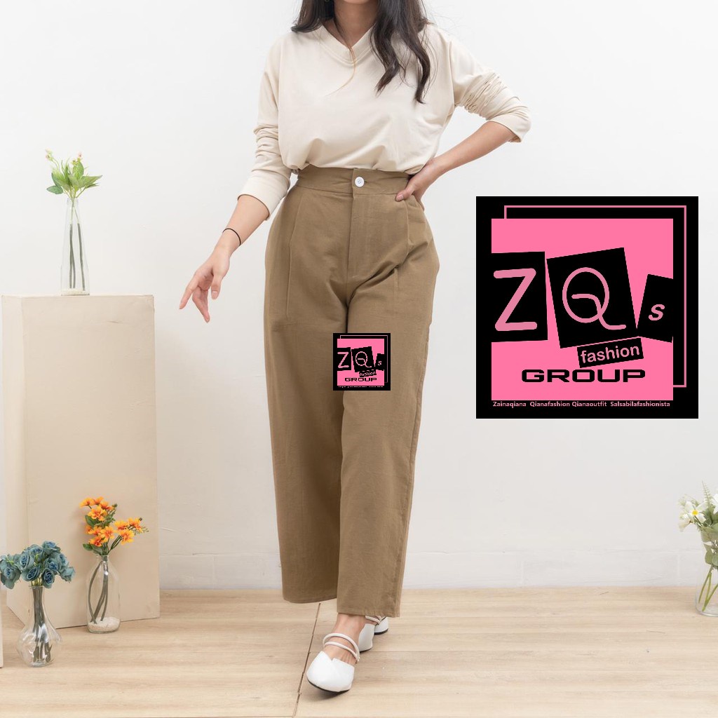 SEOUL Highwaist Kulot Celana Wanita Linen Premium Pants &quot;Best Seller dan best price