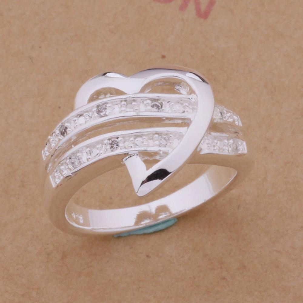 Cincin Kawin Hati Nanas Manis Wanita Elegan Pasangan Kristal