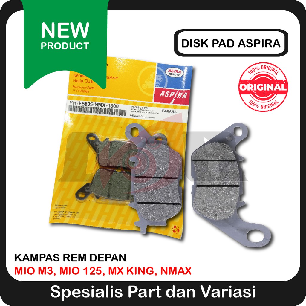 Aspira Kampas Rem Cakram Depan M3 Mio 125 MX King Nmax Disc Pad Brake