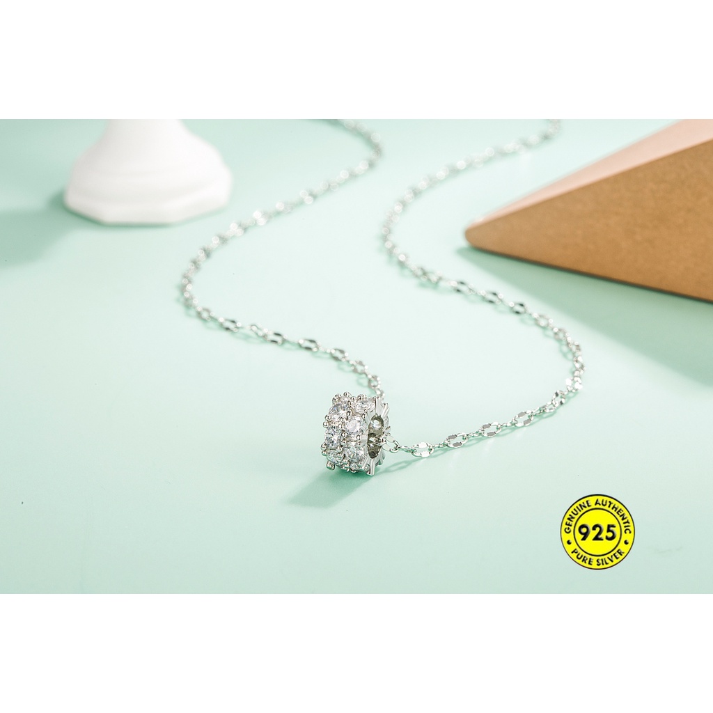 Kalung Rantai Dengan Liontin Berlian Imitasi Gaya Korea Untuk Wanita