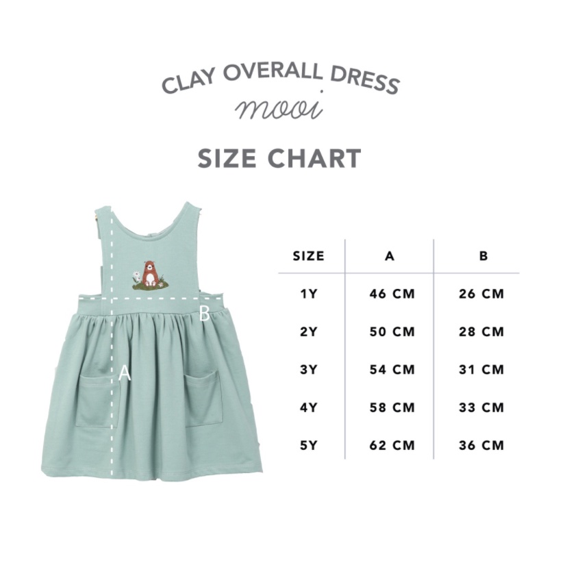 Mooi Clay Overall Dress Anak Perempuan 1-5 Year P10 CBKS