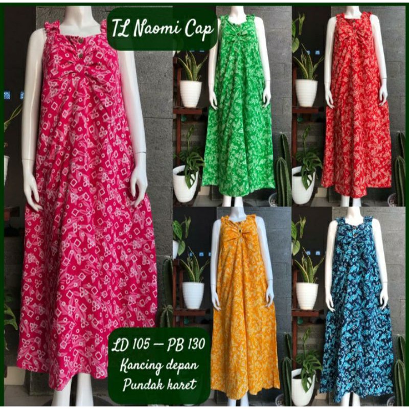 Daster Cap SoloTanpa Lengan Serut Dada Naomi