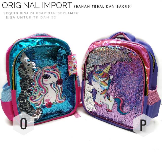 TAS ANAK CEWE LOL LAMPU USAP IMPORT / TAS SEQUIN LAMPU LOL