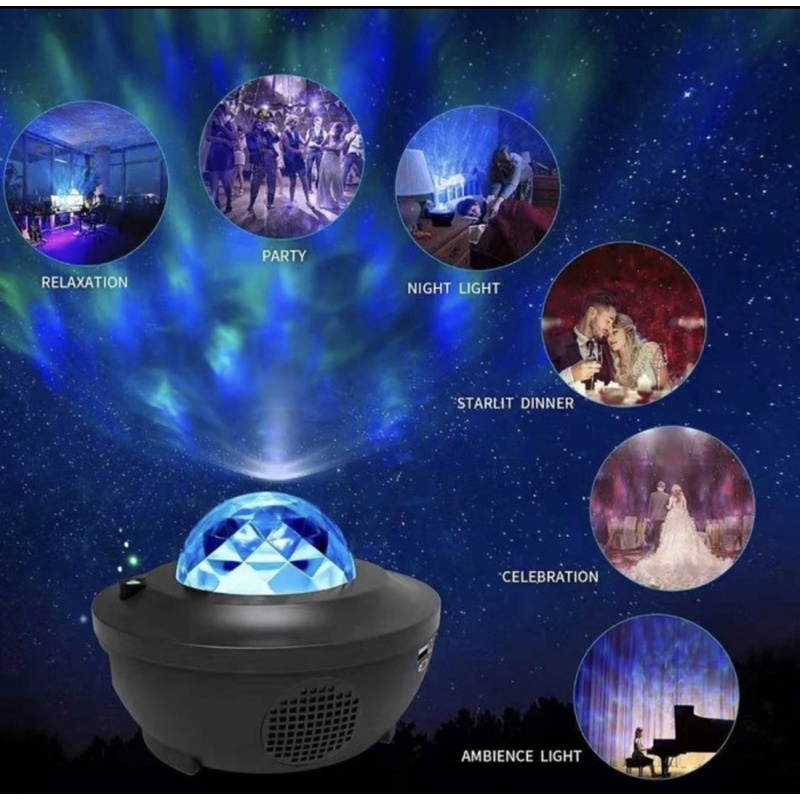 Lampu LED Proyektor Langit Starry Projector Light Bluetooth Speaker