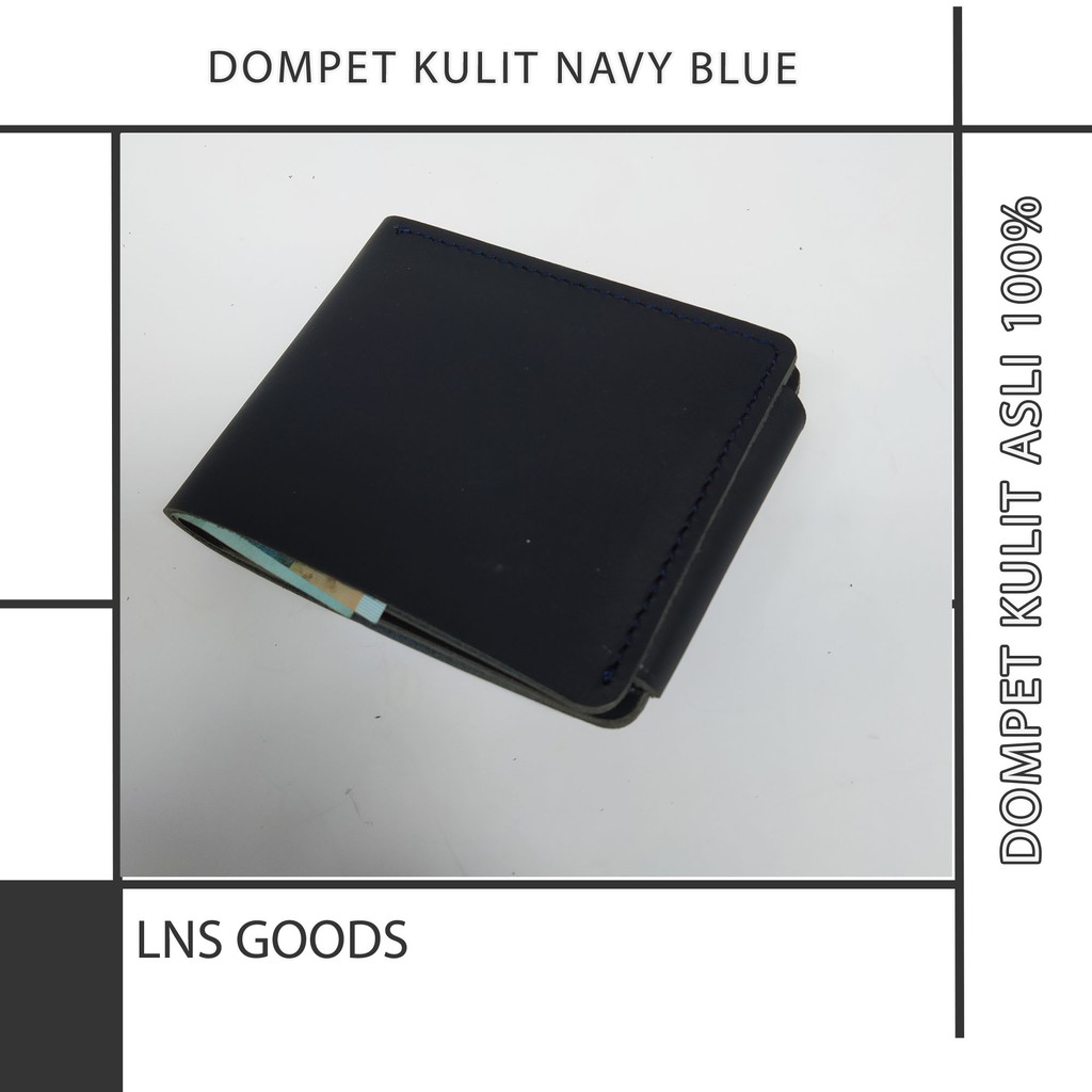 DOMPET LIPAT DOMPET KULIT PRIA 3FOLD biru dongker