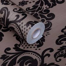 Wallpaper Dinding Motif Batik Hitam Ukuran Panjang 10Meter x Lebar 45CM