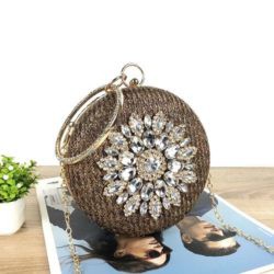 BQ 3517 CR 7804 GI 0096 RISCE TAS CLUTCH PESTA BULAT BERLIAN IMPORT WANITA CEWEK PEREMPUAN JAKARTA BATAM JT LT 2082 EL 5567