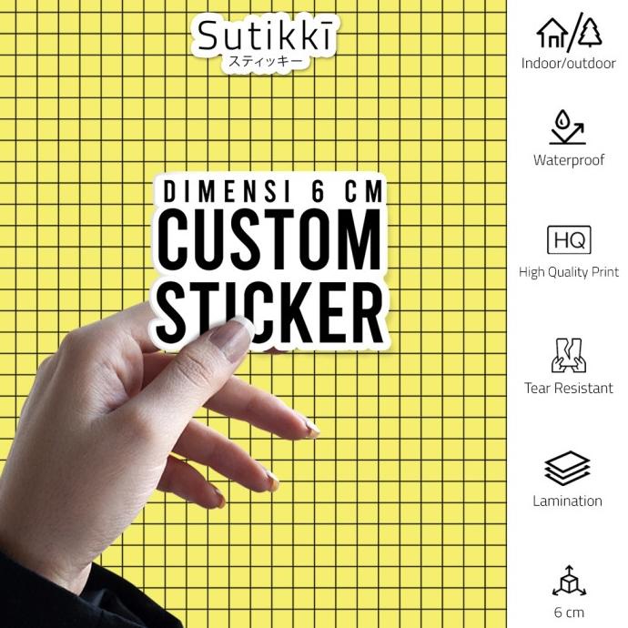 

Custom Produksi Print Sticker Vinyl Die Cut 6 cm - 6cm Doff Glossy sukik90 Murah