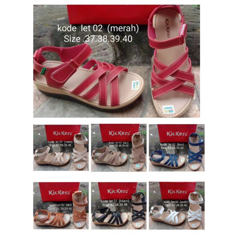 Sandal Wedges Wanita Sandal Tali Kickers Murah