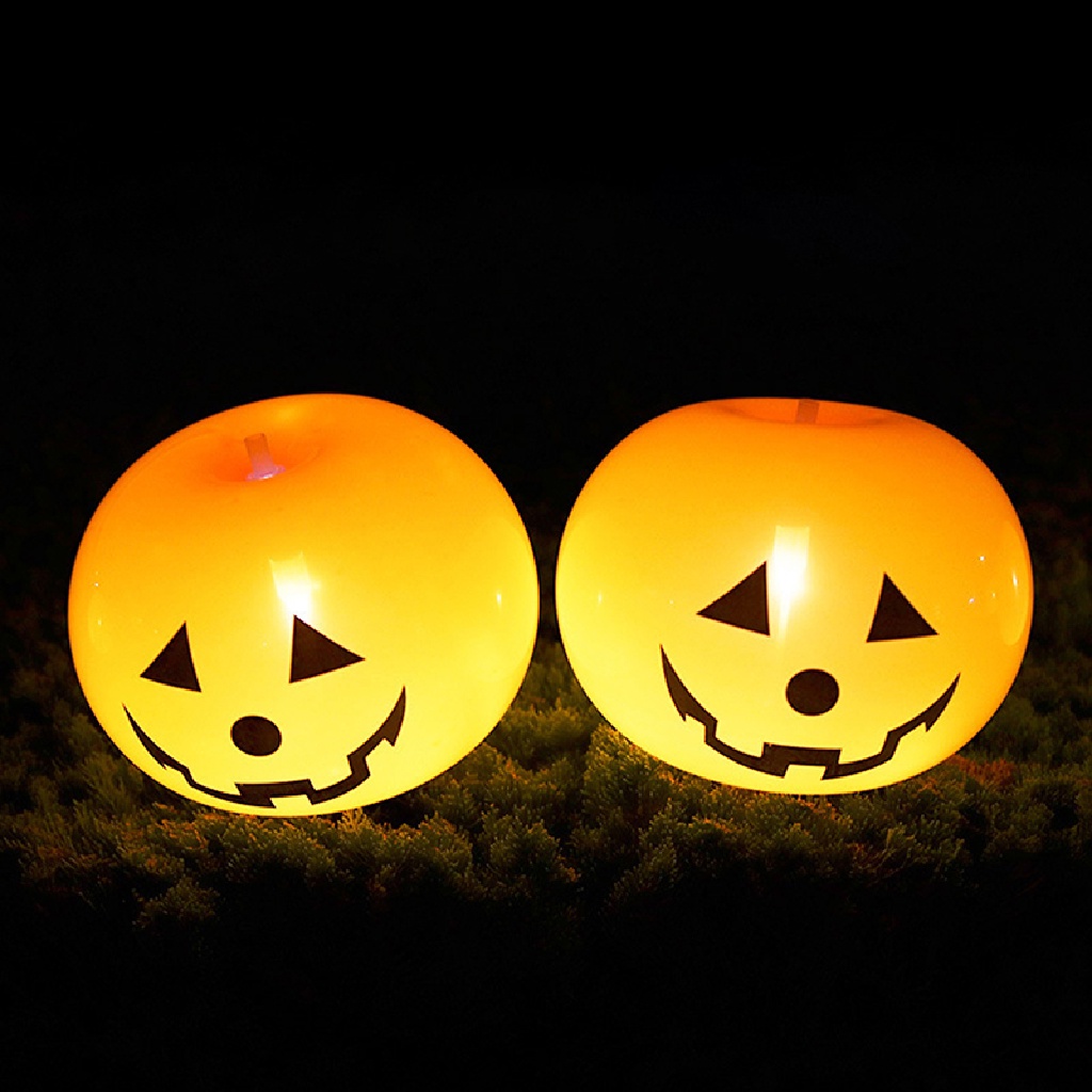 5 Pcs Balon Latex Bentuk Labu Halloween Dengan Lampu Led Untuk Dekorasi Pesta