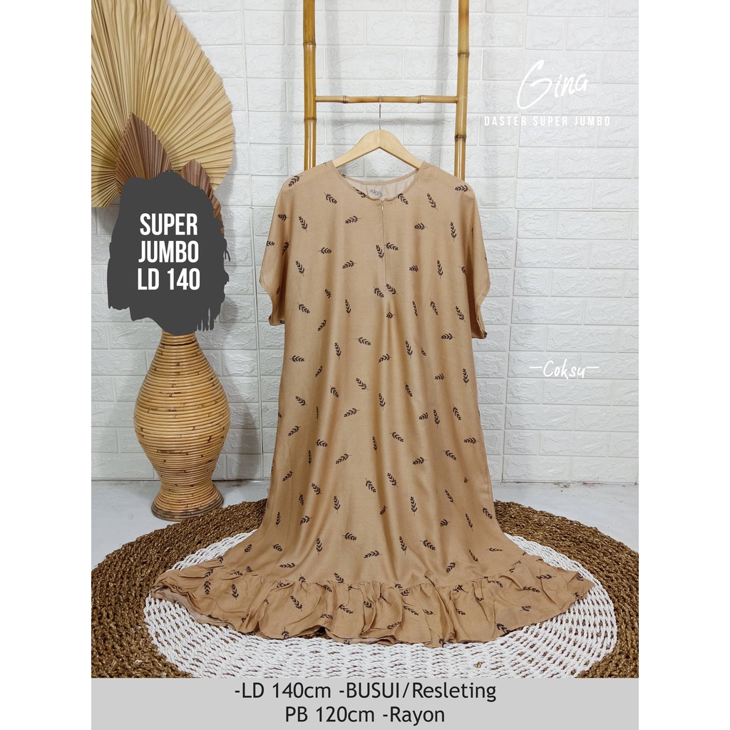 LD 140cm Daster Super Jumbo (42 Motif) (Part 2) dan  Daster Kaftan Viral LD 150cm Ruffle Big Size-Gina Coksu