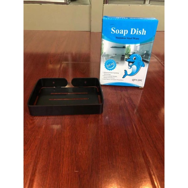 Rak sabun stainless / Tempat sabun batangan hitam stainless / Rak sabun / Rak serban guna