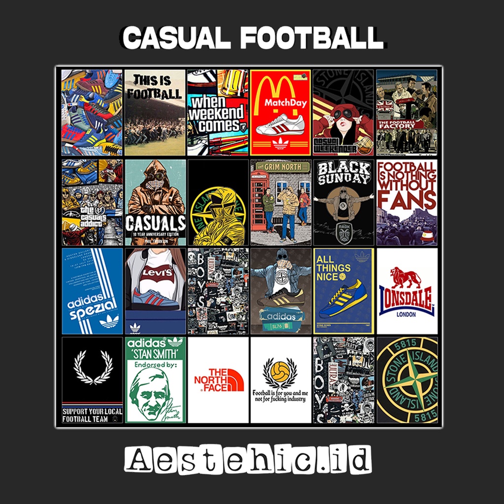 (ISI 32PCS) Poster Dinding  suporter casual ultras holigan football series dekorasi kamar aesthetic 