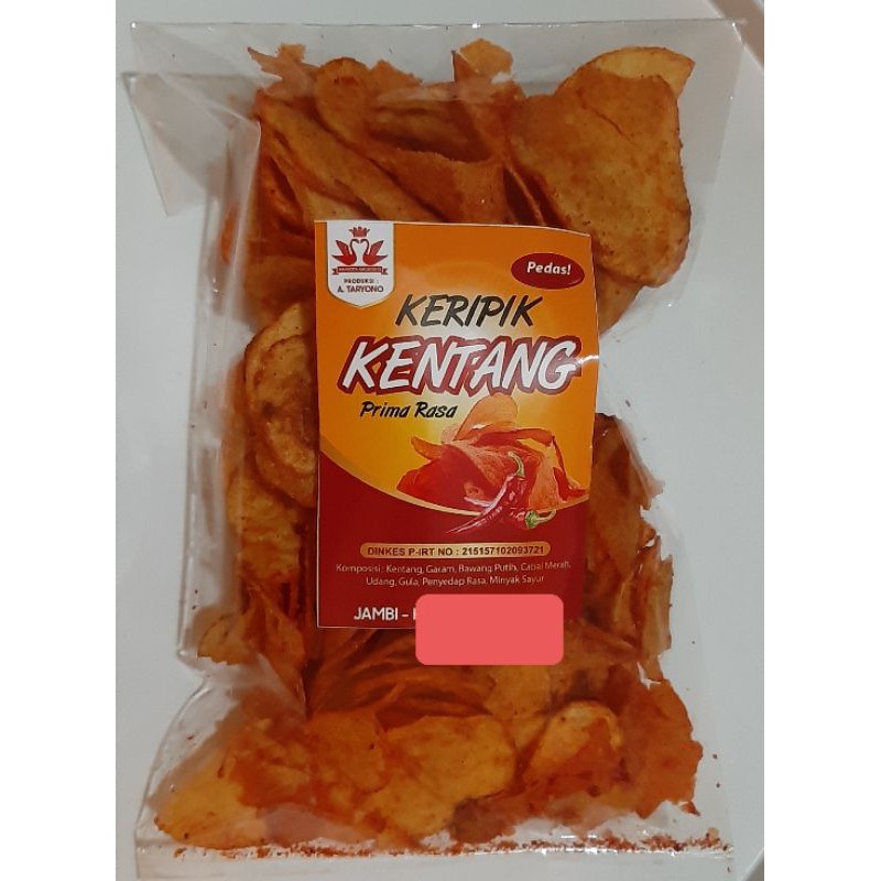 

(Produsen)Kripik Kentang Pedas "Mahkota Angsoduo