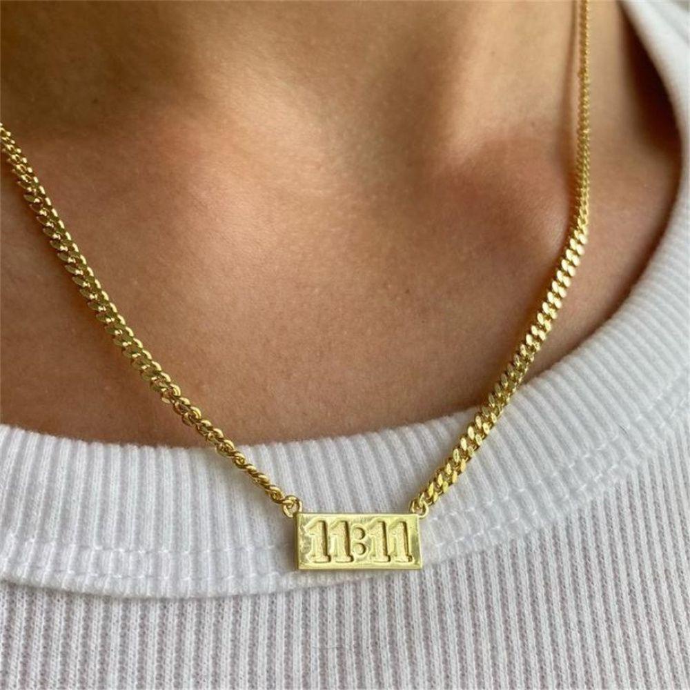 Lily 11: 11 INS Style Lady Pria Titanium Steel Kalung