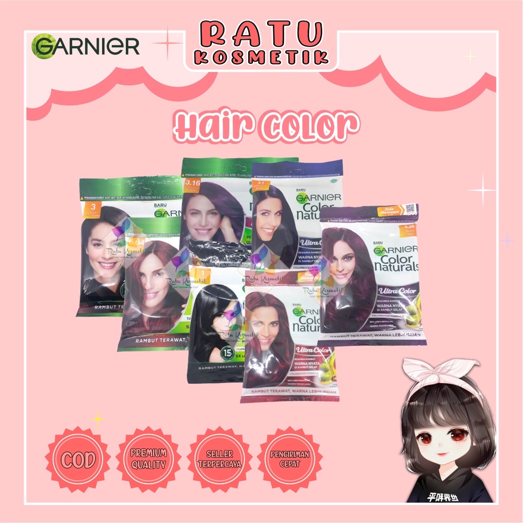 ❤ RATU ❤ Garnier Hair Color Natural | Cat Rambut | Pewarna Rambut  (✔️BPOM)