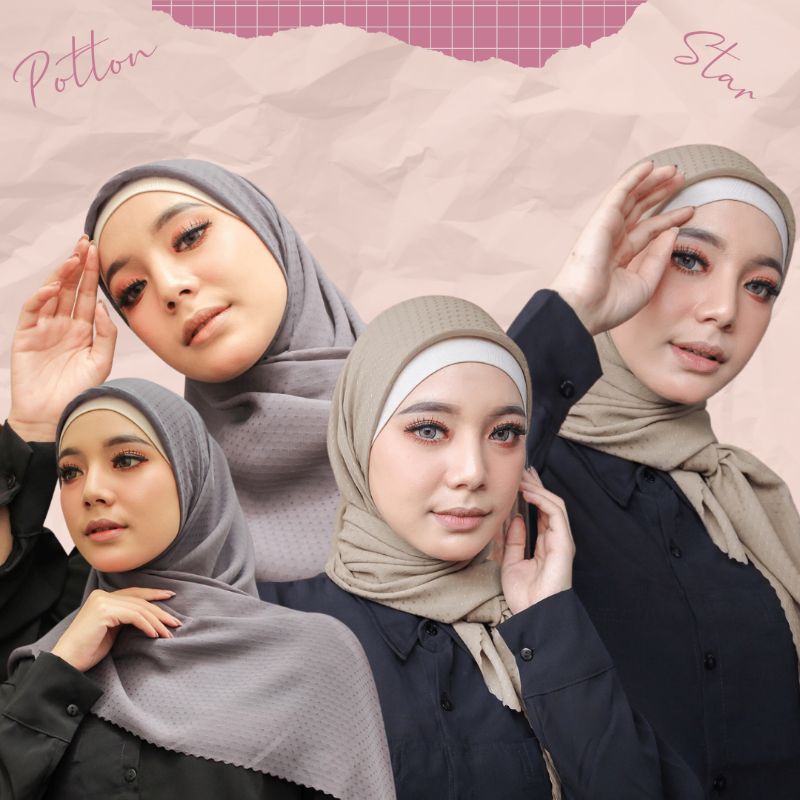 Potton Star / Hijab Potton Star / Hijab Murah / Kerudung Potton Star