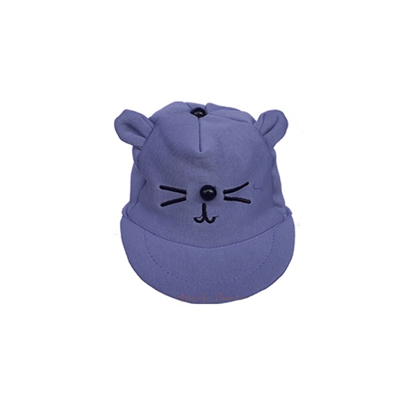 Topi Baseball Bayi Laki Laki Perempuan 0 - 12 Bulan 6 Bulan Baru Lahir Topi Anak Bayi Karakter Kucing Lucu Murah Topi Bayi Cowok Cewek-Ungu