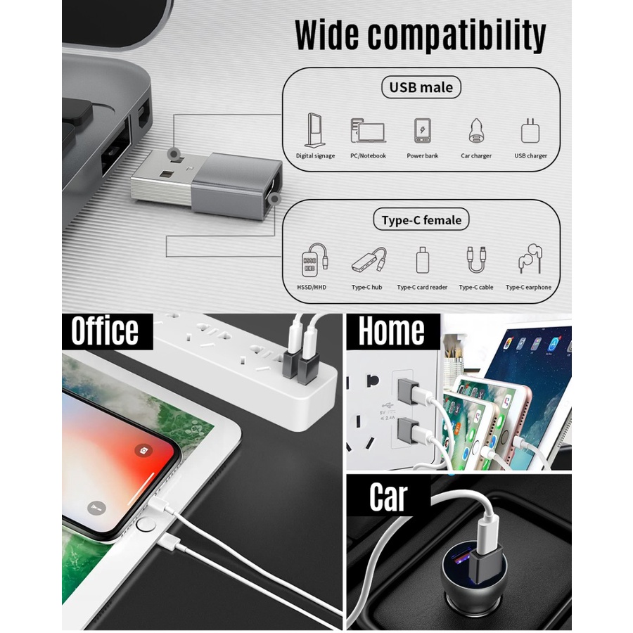 OTG Converter USB C Female to USB A Male Adapter Type C Converter