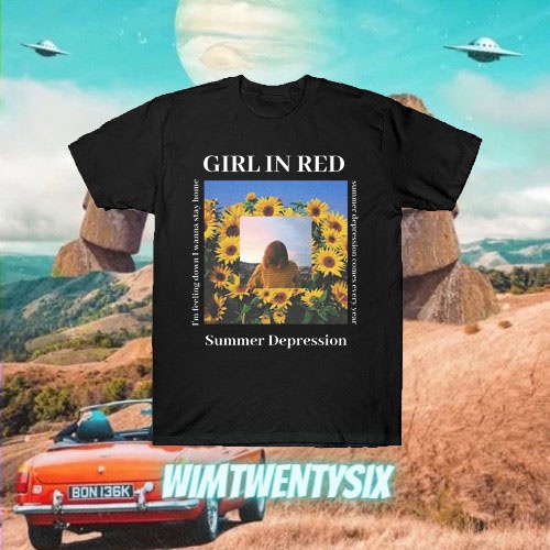 KAOS BAND GIRL IN RED SUMMER DEPRESSION VINTAGE TEE (UNISEX T-SHIRT)
