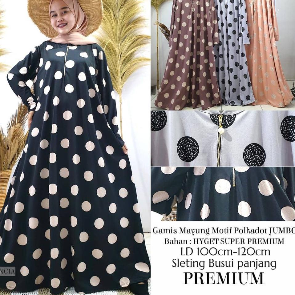 Bagus Dipakai.. Westylis Gamis Busui Polkado Model Mayung Jumbo Ld 100-120 Cm / Gamis Polkado Terbar