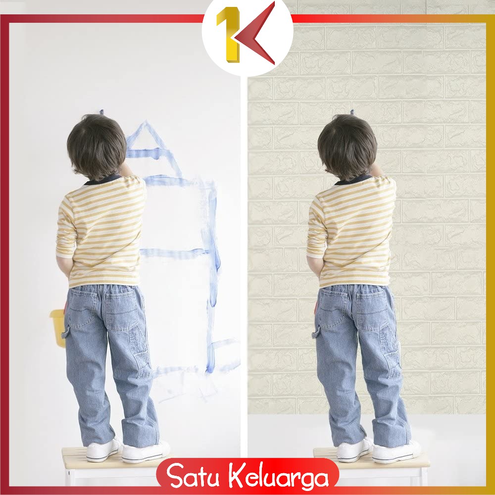 SK-C211 Wallpaper Dinding Foam 3D 20 METER / Wall Stiker Dinding Motif Bata / Walpaper Dinding Kamar-3