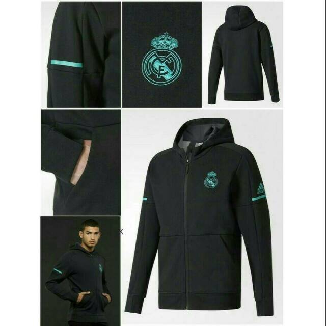 JAKET HOODIE ZNE REAL MADRID AWAY OFFICIAL 17/18 GRADE ORI (FNS)