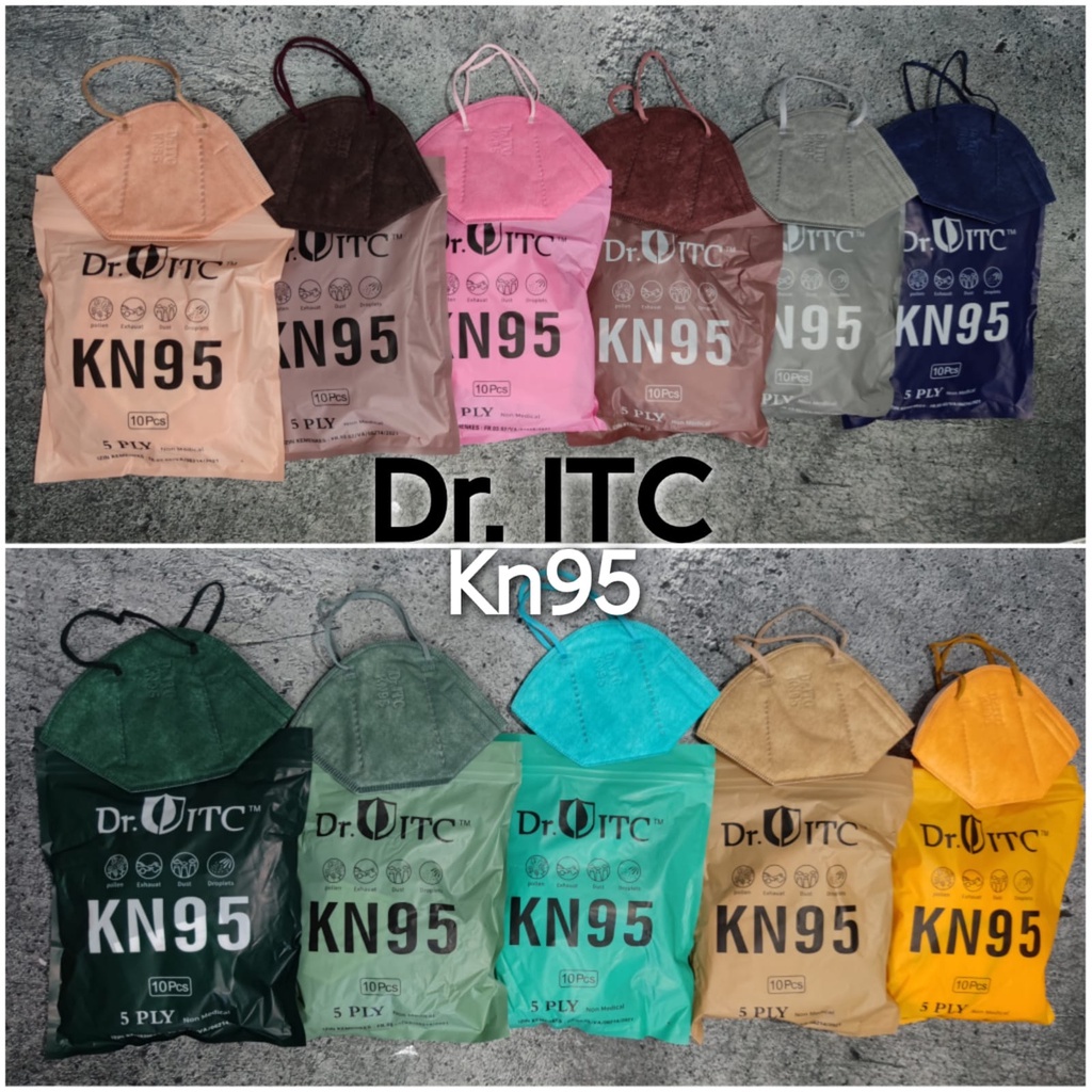 DR ITC KN95 EMBOS - MASKER KN95 5PLY DRITC EMBOS KEMENKES WARNA WARNI &amp; MIX