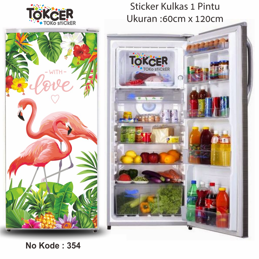 Stiker Kulkas 1 Pintu dan 2 Pintu FLAMINGO