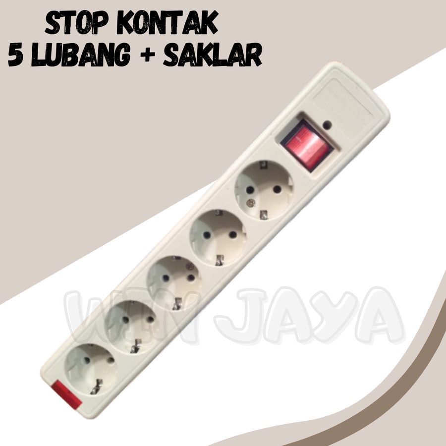 STOP KONTAK SAKLAR NON CP 5 LUBANG COLOKAN LISTRIK 5 LUBANG ON OFF