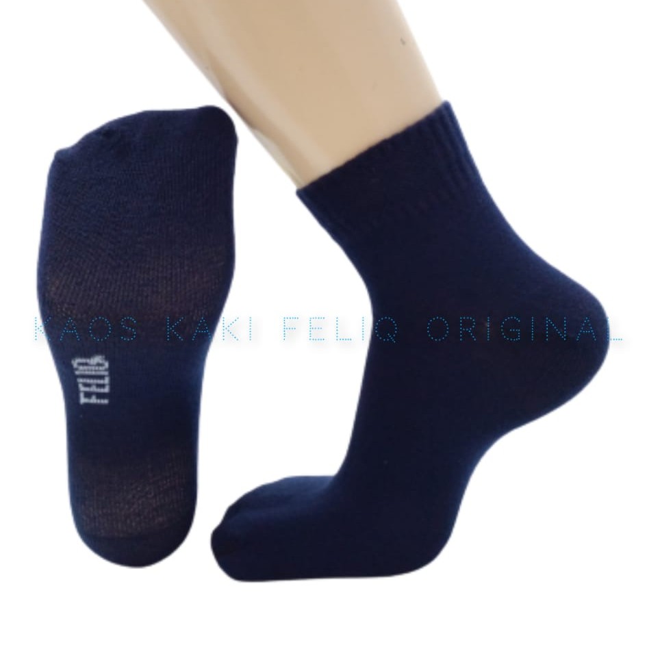 Perpasang Kaos Kaki Tebal Bahan Pe/Kaos Kaki Ankle Sport Feliq-NAVY