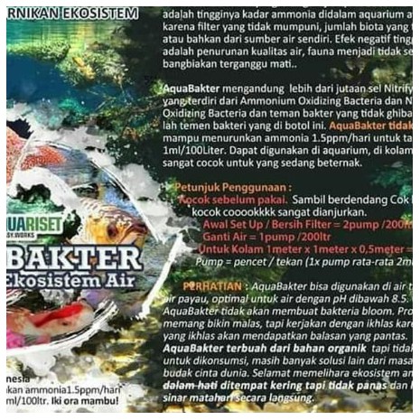 AquaBakter 250ml Aqua Bakter Bakteri Starter Cair Aquarium Aquascape