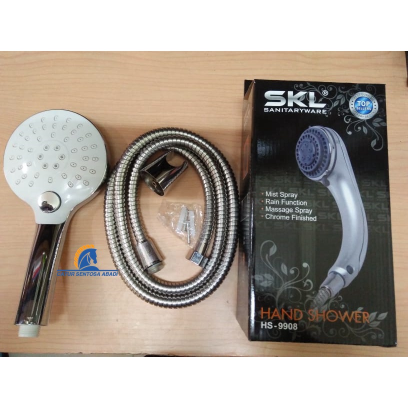 Shower Mandi Hand Sower Set Handshower Tombol Stel Air On/Off SKL 9908