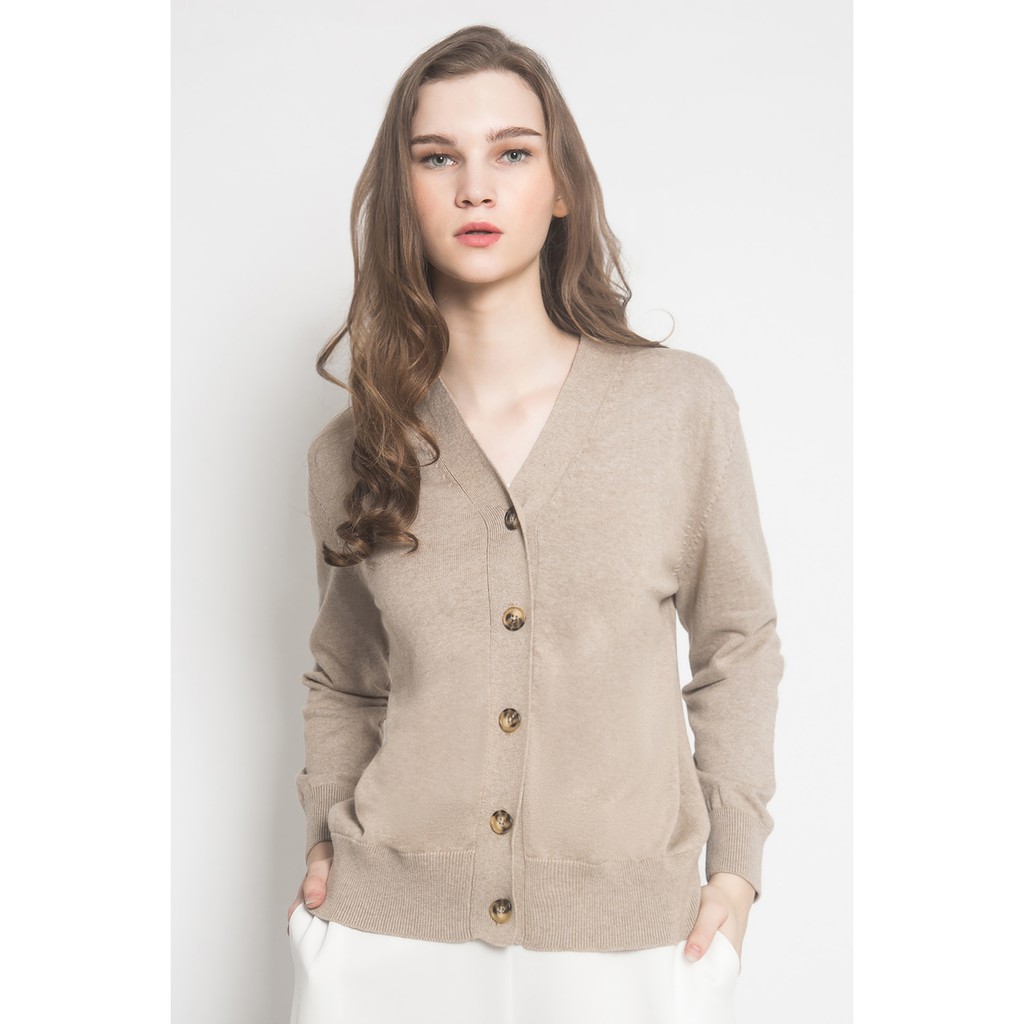 Jual Noir Sur Blanc Eiko Cardigan Brown | Shopee Indonesia