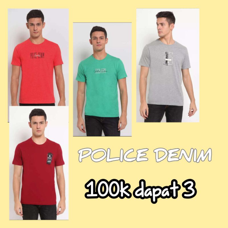 Kaos Police Denim , Paket 100k