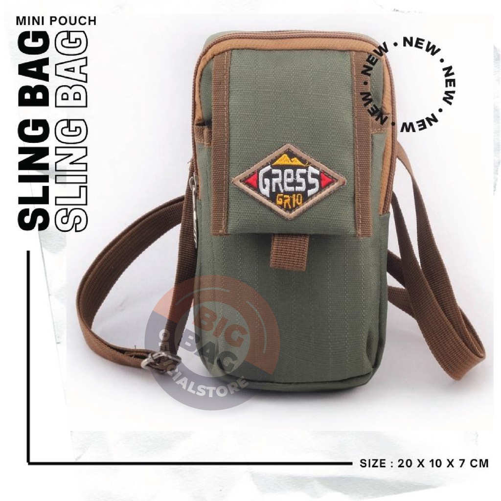 Tas Selempang Pria / Wanita Kanvas - Mini Gress Canvas Waist Small Bag Military  Tas Messenger Tas